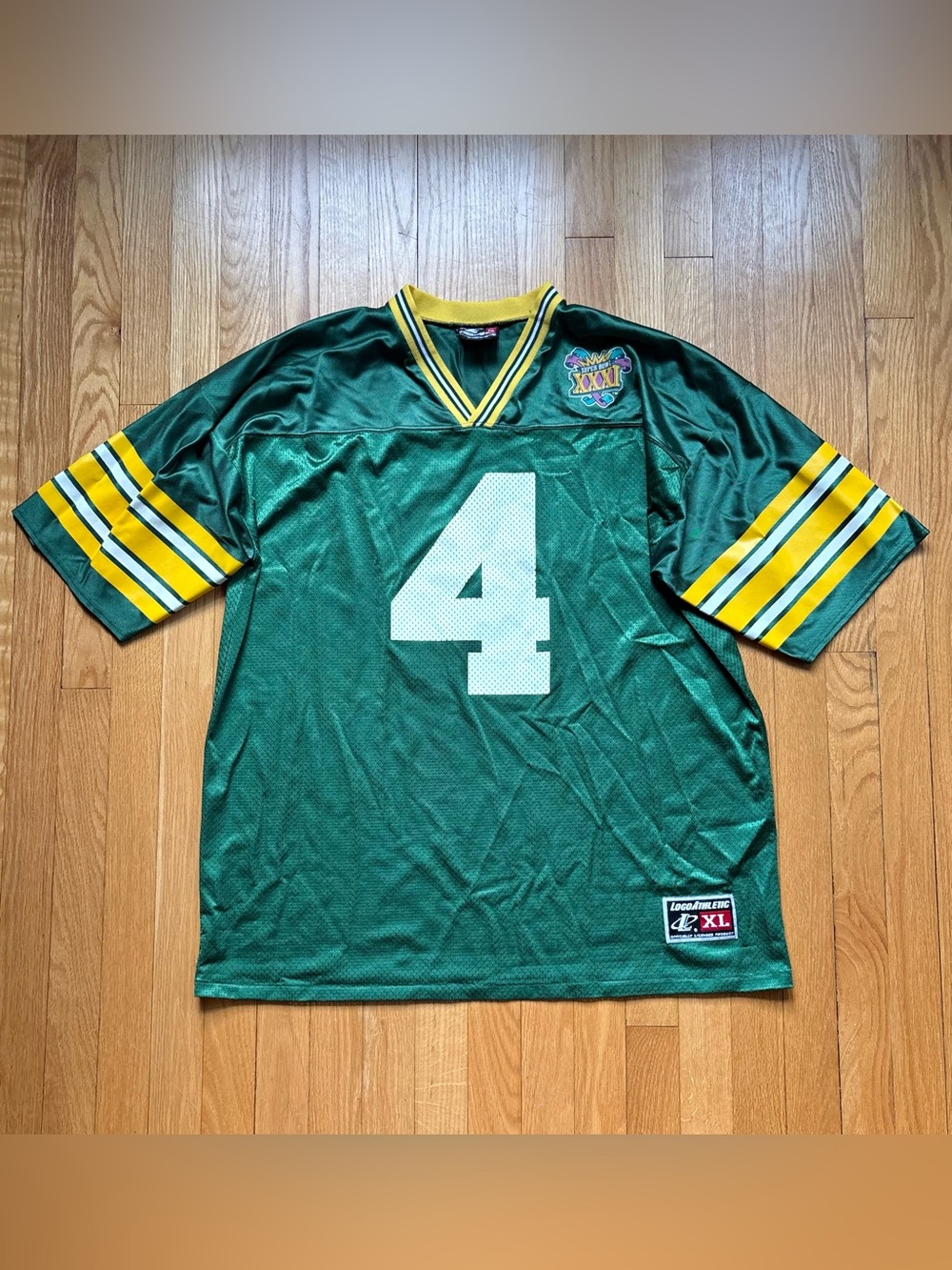 Vintage Brett Favre #4 Green Bay Packers Super Bowl 31 Men’s Logo Athletic XL